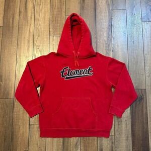 Vintage element skateboards red hoodie sweatshirt medium